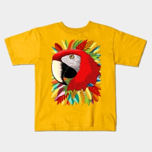 Macaw Parrot Paper Craft Digital Art Kids T-Shirt